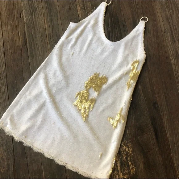 Free People Seeing Double Sequin Slip Dress - Picture 2 of 8